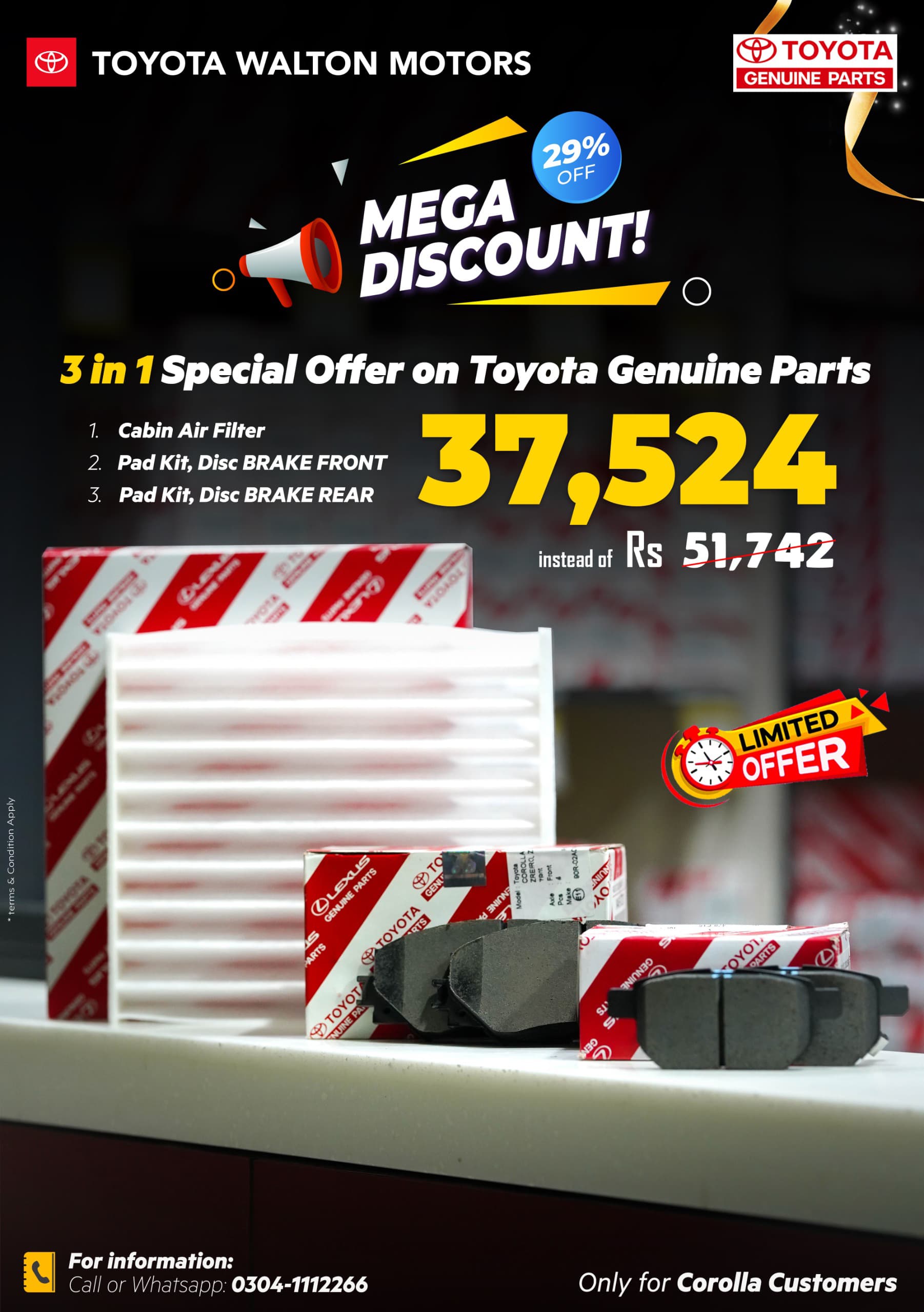 3-in-1 Offer on Toyota Genuine Parts
