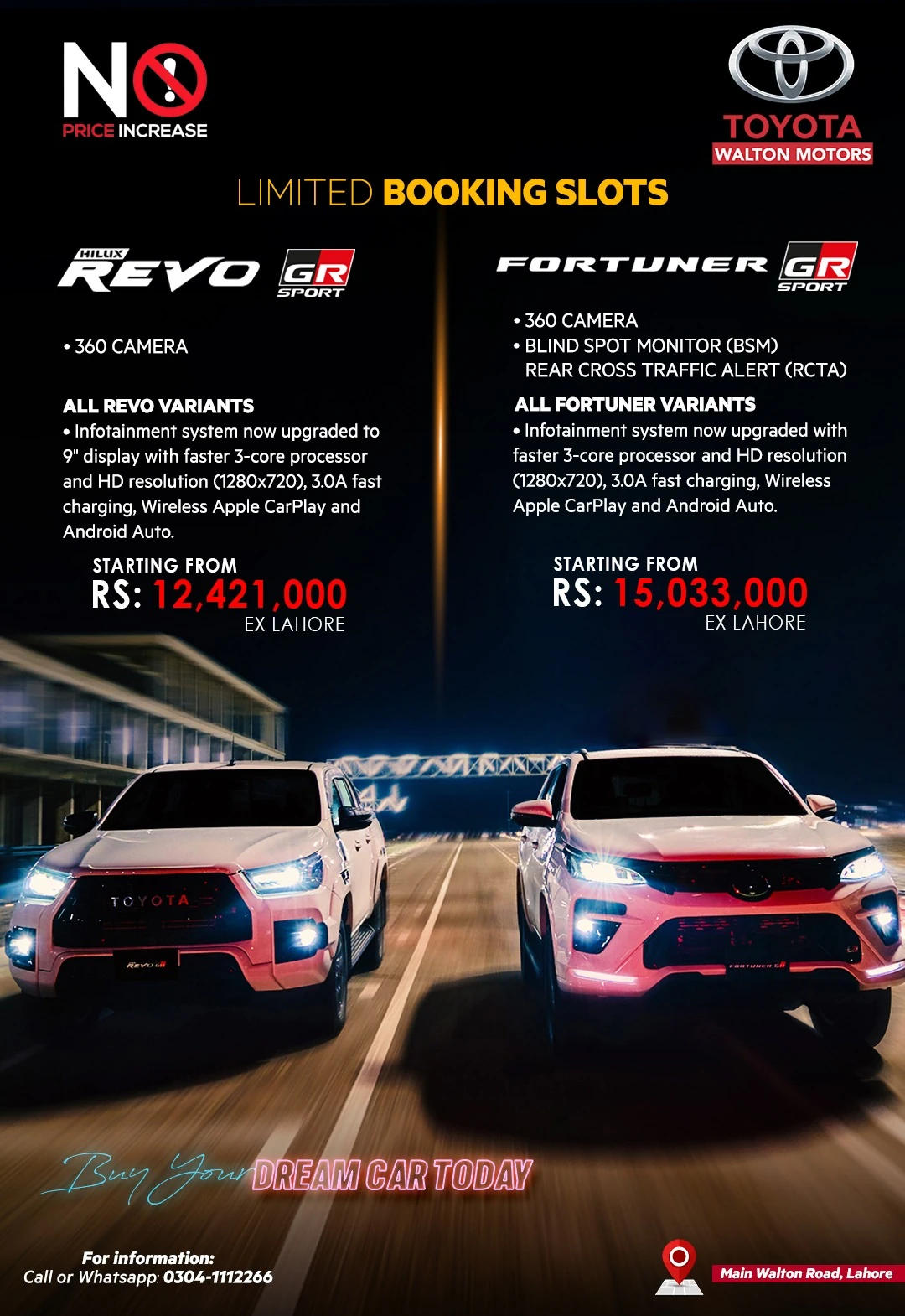 New Upgrades Revo Grs & Fortuner Grs Limited Booking Slot